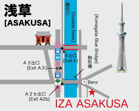 IZA東京淺草青年旅館-交通方式與地圖